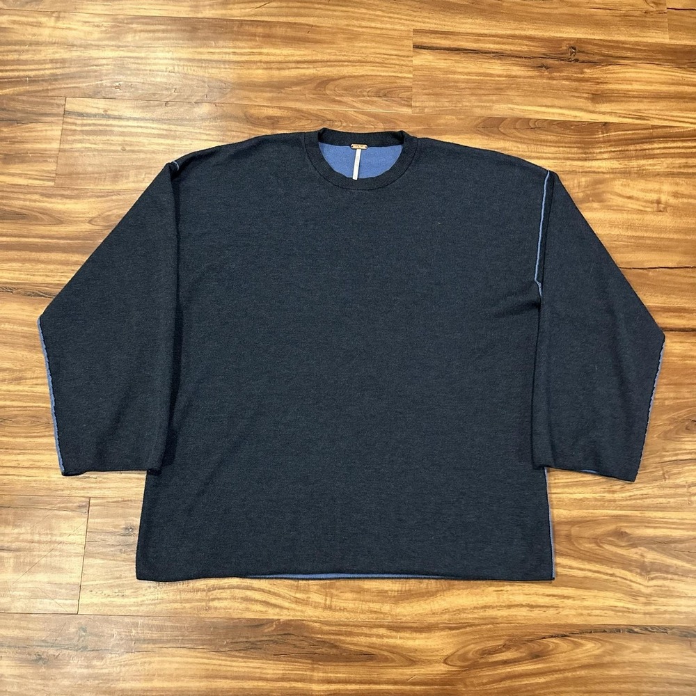 Free People Sweater Womens XS Gray Oversized Crewneck Long Sleeve Pullover Knit